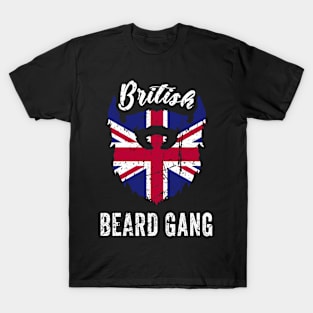 British Beard Gang - United Kingdom National Flag Beard T-Shirt